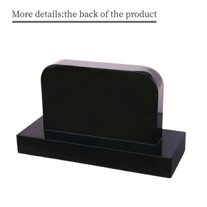 <span class=keywords><strong>Pierre</strong></span> <span class=keywords><strong>tombale</strong></span> moderne en granit noir de style européen, incurvée, pour animaux de compagnie, design personnalisable, pour chat et chien - Product Image 2