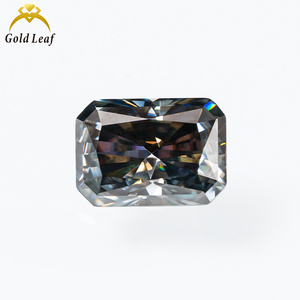 Goldleaf Vente en gros de haute qualité Radiant Cut Gray Plated Loose Gemstone VVS Moissanite Stones 1ct 2ct 3ct - Product Image 1