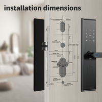Serrure de porte intelligente WiFi Tuya pour porte en bois, en alliage d'aluminium, avec clavier à empreintes digitales, pêne dormant, application Tuya Ttlock Cloud pour la sécurité de la maison intelligente