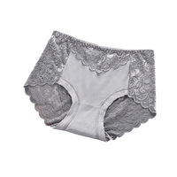 Culottes pour femmes à taille mi-haute, brodées et ajourées, en dentelle unie fine, sexy, effet push-up, séchage rapide, grande taille XL