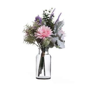 Bouquet de fleurs artificielles Guan Delin rose et violet, décoration murale pour la maison et les mariages CF01156 - Product Image 5