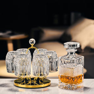 Ensemble de carafe en verre de cristal transparent classique européen fait à la main durable 1000ml pour vin liqueur bière whisky spiritueux - Product Image 2