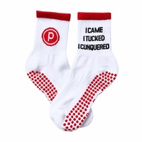Chaussettes de sport personnalisées avec logo OEM pour jeunes, femmes et hommes, en tissu éponge antidérapant, respirant, à compression, pour Pilates, yoga, basketball, football