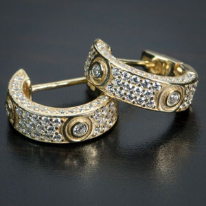 Orecchini a Cerchio Scintillanti da Uomo, Stile Hip Hop, Piccoli Gioielli per Orecchie, Accessori di Moda - Product Image 1