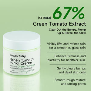 Cuidado de la piel para el acné y las marcas de viruela Extracto de planta vegana Tomate verde Crema facial Levantamiento de poros Mandarina verde Vita C Crema Para manchas oscuras - Product Image 3