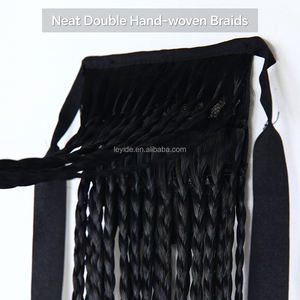 AliLeader New Trendy Styles Cornrow Ponytail Hairstyles Synthetic Box Braided Perruque Ponytail Hair Extensions - Product Image 3