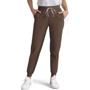 FOXA Women's Scrub Pants Mid Rise Cargo Jogger With 6 Pockets Soft Knitted Breathable Drawstring Pants For Medical Casual - Product Image 1