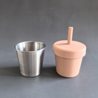 Bouteille d'eau portable en silicone pour enfants, écologique et personnalisable, avec paille, mignonne, pour l'école et le sport