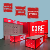 Boîte à lumière rétroéclairée pour mur à lattes 10x10, présentoir modulaire pour salons professionnels et stands d'exposition