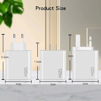 5 Port PD 120W Pengisi Daya Dinding Pengisian Cepat dengan Desain Lipat Pengisian Nirkabel Magnetik Colokan US/EU/UK untuk Laptop Ponsel