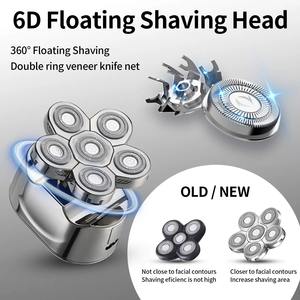 Recortadora de Barba 5 en 1, Afeitadora Eléctrica para Hombre, Recortadora de Pelo con 6 Cuchillas Flotantes, Resistente al Agua IPX6, Máquina de Afeitar Profesional - Product Image 3