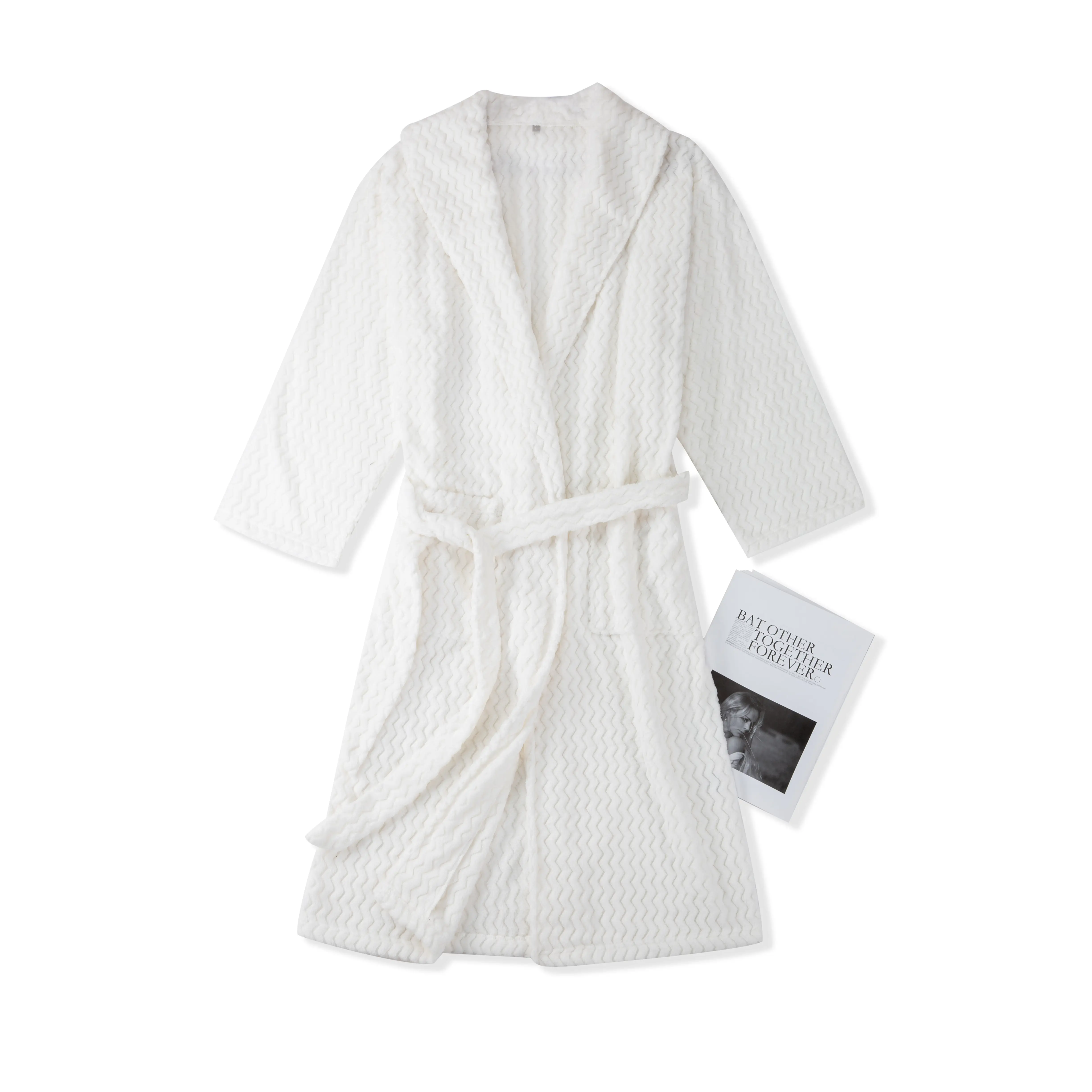 Hot Selling Robe 2023 for Women Luxury Coral Fleece Plush Robe Unisex Shawl Collar Bathrobe Full Length Thick Bath Robe Femme