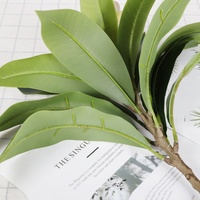 Bunga Plumeria Artificial Real Touch dengan Daun Besar untuk Dekorasi Rumah dan Pernikahan, Cabang Daun Bunga Artificial Real Touch