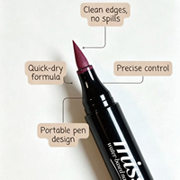Missin J Stylo vernis à ongles à base d'eau 5 ml, sans HEMA, pointe en nylon style eye-liner, séchage rapide en 60 secondes, sans lampe UV