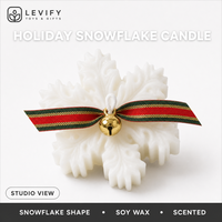 Bougie en cire de soja parfumée flocon de neige 2026, bougie artistique d'aromathérapie, décoration d'intérieur, coffret cadeau de Noël, cadeau souvenir en gros