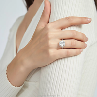 OAHLAN haute qualité 3.5CT 925 bague en argent sterling coussin taille zircon cubique 5A CZ bagues de fiançailles bandes de mariage pour les femmes
