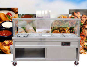Lyroe, cubierta de vidrio para preservación del calor de acero inoxidable de alta calidad, caja de cantimplora para alimentos y verduras, Mostrador de calentamiento de comida rápida - Product Image 5