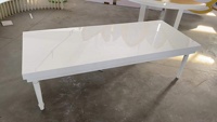 Hochwertiges Weißes Modernes Quadratisches Acryl-Kunststoff Umweltfreundliches Klappbares Kinder-Esstisch-Stuhl-Set für Draußen Zuhause Büro