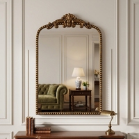 Miroir mural décoratif en métal pour intérieur, accent de décoration pour la maison, 60,96*4,45*99,06CM, miroir mural vintage doré en métal