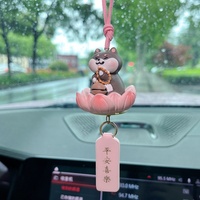 Gantungan Mobil Resin Bentuk Babi Bergaya Kartun yang Kreatif dan Lucu, Hiasan Mobil yang Menyelamatkan, Ornamen Hadiah untuk Kaca Spion