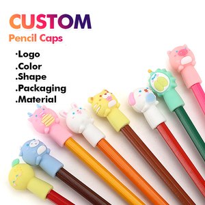 MOQ 3000 pièces – Capuchon de stylo en silicone durable de haute qualité avec logo personnalisé, motif patte de chat, et figurines d'animaux de dessin animé - Product Image 3