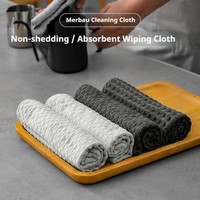 Serviette de nettoyage en microfibre gaufrée personnalisée 380 GSM, super absorbante, sans peluches, séchage rapide, pour usage domestique, restauration et quotidien