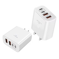 Chargeur USB C PD 4 ports 40W, charge rapide 3.0 pour iPhone 11, Xiaomi, téléphone portable, adaptateur secteur TYPE C