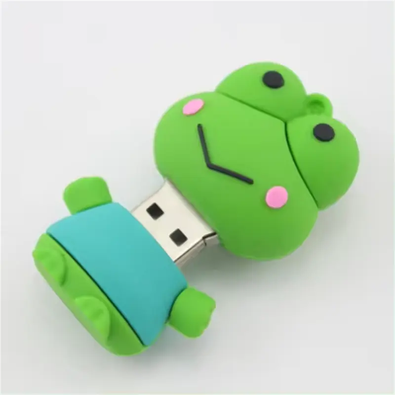 جديد من البولي فينيل كلورايد ذاكرة بيانات USB على شكل ضفدع 4 جيجا 8 جيجا 16 جيجا 32 جيجا بسعر منخفض على شكل حيوان عصا USB شخصية ثلاثية الأبعاد