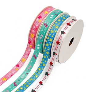 Buon Natale nastro stampato in gros-grain in poliestere 100% Baby Shower piccolo fiocco regalo di fiori nastro stretto per archi - Product Image 1