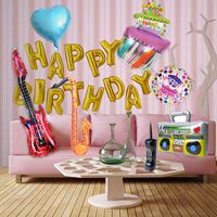 Ensemble de jouet gonflable Rock Star Boom Box guitare basse accessoire pour décorations faveurs de fête cadeau de fête d'anniversaire de Noël