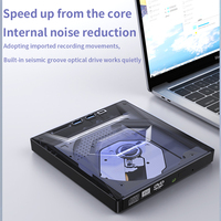 Unidad de DVD Externa TISHRIC, Grabadora y Lectora de CD/DVD, Tipo C/USB3.0, Reproductor Externo de CD y DVD, Compatible con Lector de Tarjetas Tipo C USB SD TF