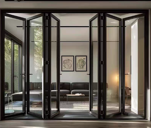 VOBO Fenêtre pliante sans cadre en acier inoxydable et alliage d'aluminium avant-gardiste et moderne, triple synchronisation, cuisine, salle <span class=keywords><strong>à</strong></span> manger en plein air - Product Image 1