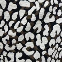 Tissu Jacquard Chenille Imprimé Léopard Noir & Or - Tissu Texturé de Luxe pour Canapés et Rideaux