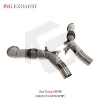 ING Fashion Système d'échappement en acier inoxydable Downpipe pour Ferrari SF90 avec bouclier thermique Pièces de tuning automobile haute performance