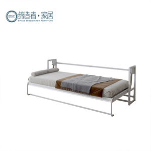 Precio de fábrica, Material metálico, cama Murphy, ahorro de espacio, muebles de pared, cama plegable individual, tipo Horizontal, Kit de herrajes para cama de pared - Product Image 4
