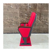 Chaise d'auditorium à prix de gros pour écoles, théâtres, cinémas, avec coque en plastique PP rouge, design moderne pour salles de conférence et hôpitaux