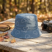 Sombrero de Pescador de Mezclilla Lavada Jacquard de Alta Calidad Personalizado al por Mayor, Gorra Casual Vintage