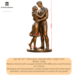Estatua <span class=keywords><strong>de</strong></span> Pareja <span class=keywords><strong>de</strong></span> Bronce <span class=keywords><strong>de</strong></span> Tamaño Real Personalizada para Exteriores, Plaza, Parque, Villa, Escultura <span class=keywords><strong>de</strong></span> <span class=keywords><strong>Amor</strong></span> Verdadero, Uso Religioso - Product Image 2