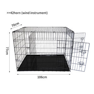 Taşınabilir Köpek Kafesi Katlanabilir Büyük Boy Köpek Kafesi Toptan Katlanır Metal Köpek Kafesi Kapı Kilidi ve Hareketli Tepsi ile - Product Image 5