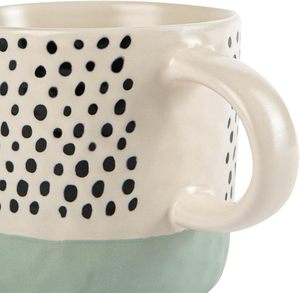 Ensemble de tasses à café en céramique Nicola Spring 385 ml, design à pois multicolores, passe au lave-vaisselle et au micro-ondes, pour boissons chaudes et thé - Product Image 3