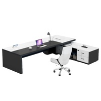 LBZ67 Vente en gros Bureaux en bois modernes haut de gamme Bureau de direction de luxe en forme de L pour PDG et patron