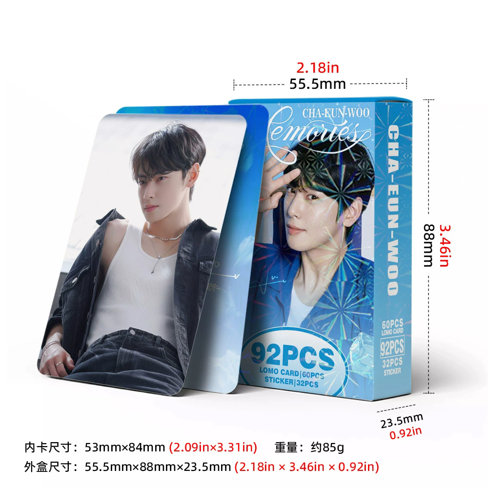 KPOP 92pcs/box Cha Eunwoo Photocard Lomo Card Photo Card