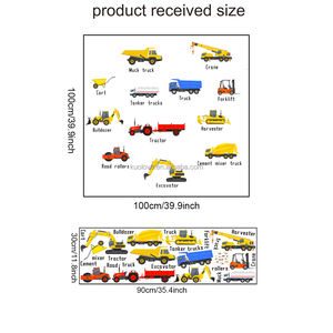 Autocollant mural de véhicule d'ingénierie d'excavation dessin animé véhicule d'ingénierie Cognition carte décalcomanies salon <span class=keywords><strong>papier</strong></span> <span class=keywords><strong>peint</strong></span> décoratif - Product Image 6