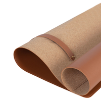 Tapis de souris personnalisable antidérapant et imperméable en cuir PU, grand tapis de bureau avec base en liège naturel pour le bureau et la maison