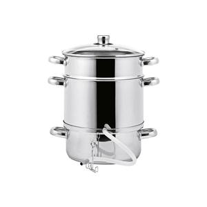 Hi Juicer Cuiseur vapeur à 3 niveaux en acier inoxydable avec couvercle et tuyau pour usage domestique - Product Image 1