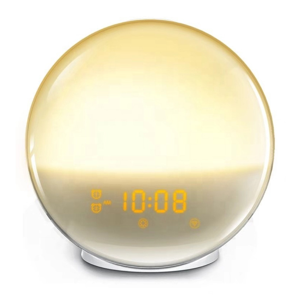 Snooze Function Wake Up Led Night Light Sunrise Alarm Clock Radio Bedroom Alarm/Clock Reading Led Lamp