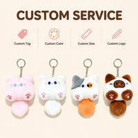 Breloque de sac en peluche chat personnalisée, porte-clés mignon en forme de chat en peluche, accessoires Kawaii, cadeau pour femme, pour sac à main, clés de voiture, sac à bandoulière