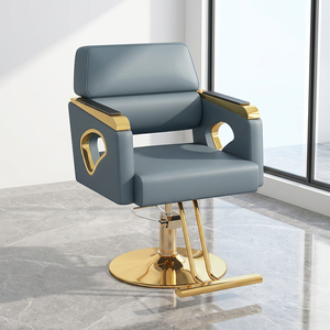 Leather Barber Salon Chairs <b>Stools</b>-<b>Portable</b> Eco-Friendly Modern Design Hydraulic Pump Adjustable Footrest for Barber Shop Use - Product Image 1
