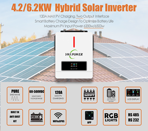 6.2kW 24V 48V AC/DC lai năng lượng mặt trời biến tần với MPPT điều khiển kép/đầu ra duy nhất chuỗi biến tần 50/60Hz tần số biến tần - Product Image 2