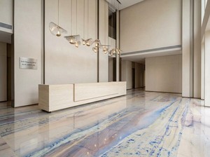 Dalles de marbre bleu <span class=keywords><strong>ciel</strong></span>, pierre naturelle exotique polie moderne, en stock pour projets d'aménagement intérieur de villas de luxe, hôtels et espaces artistiques - Product Image 5
